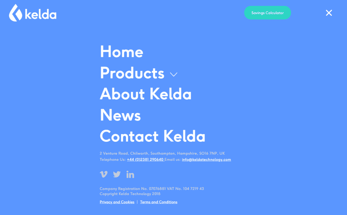 Kelda website design
