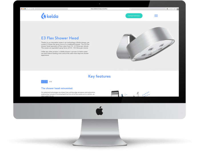 Kelda website desktop mockup
