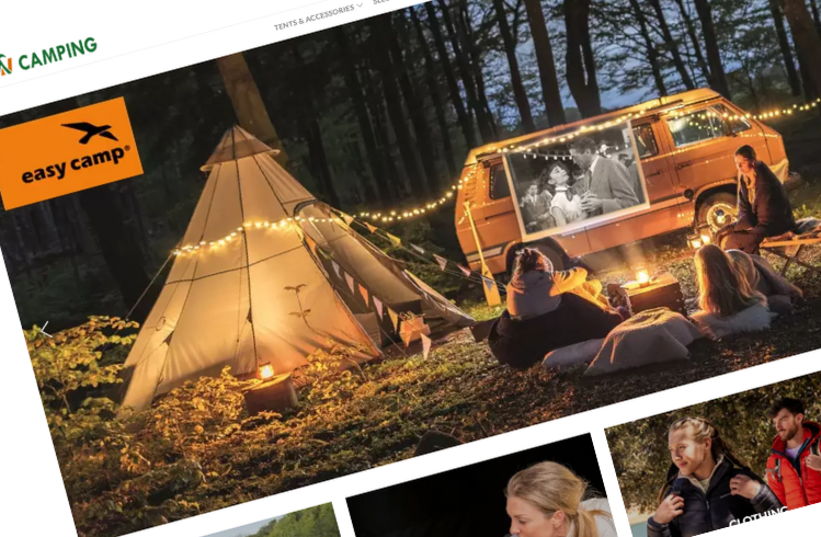 Screenshot of Wow Camping – Ecommerce PPC website