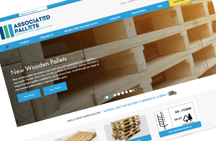 Screenshot of Associated Pallets – Ecommerce SEO website